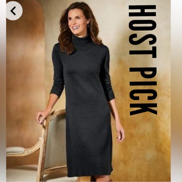 Soft Surroundings Josee Black Sweater Dress in Black - Picture 1 of 17